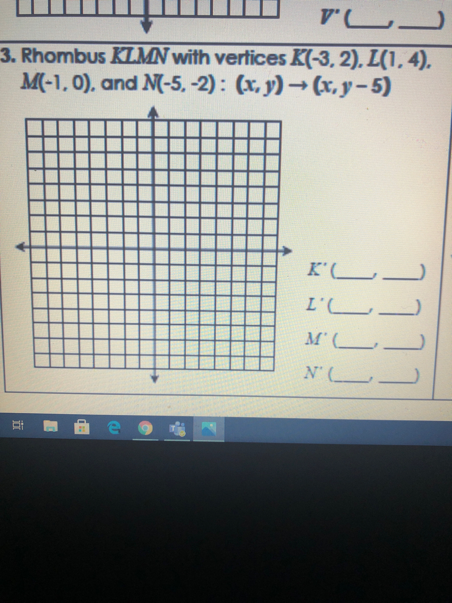 Answered Rhombus Klmn With Vertices K 3 2 Bartleby