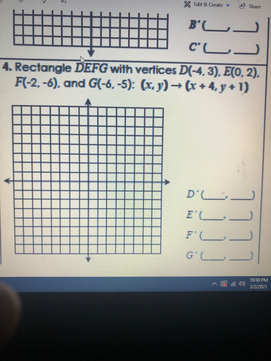 Answered Rectangle Defg With Vertices D 4 3 Bartleby