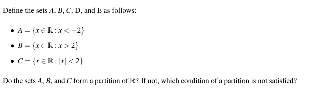 Answered Define The Sets A B C D And E As Bartleby