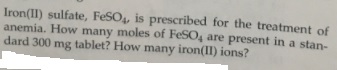 feso4 iron charge