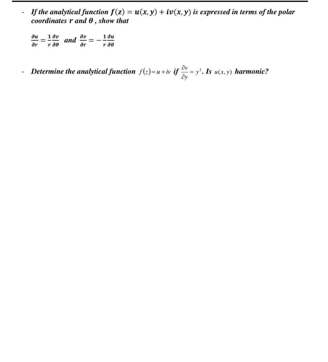 Answered If The Analytical Function F Z U X Bartleby