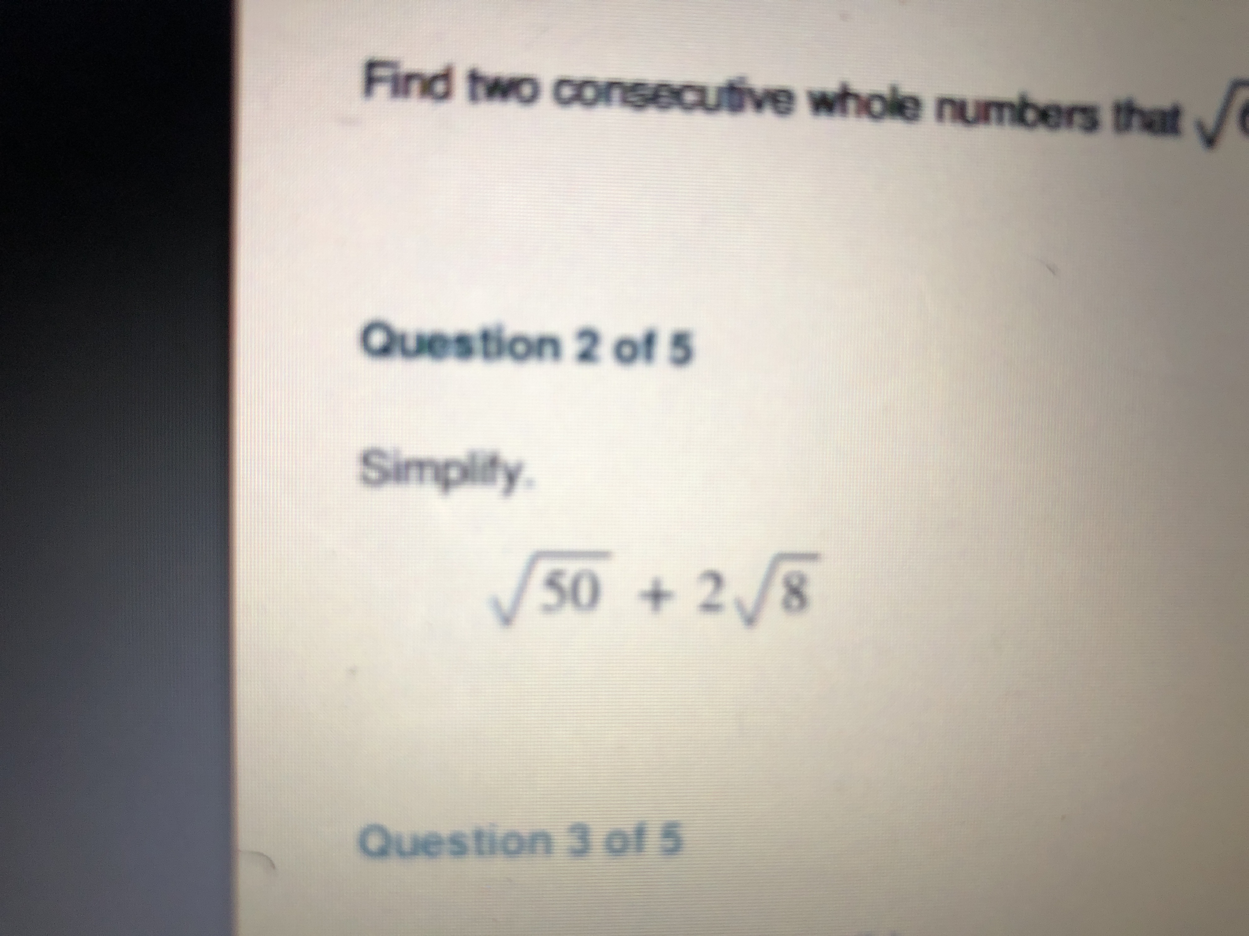 Answered Find Two Consecutive Whole Numbers That Bartleby