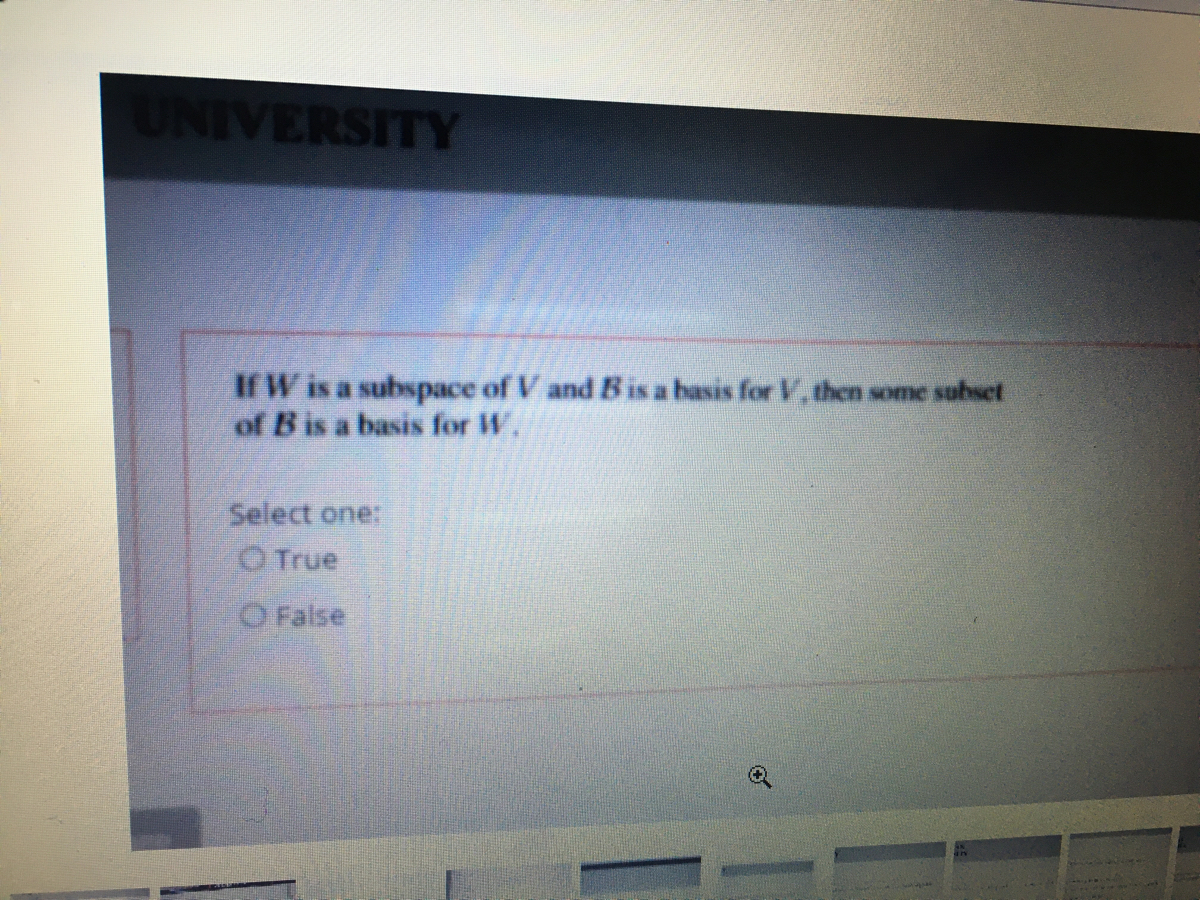 Answered If W Is A Subspace Of V And B Is A Bartleby