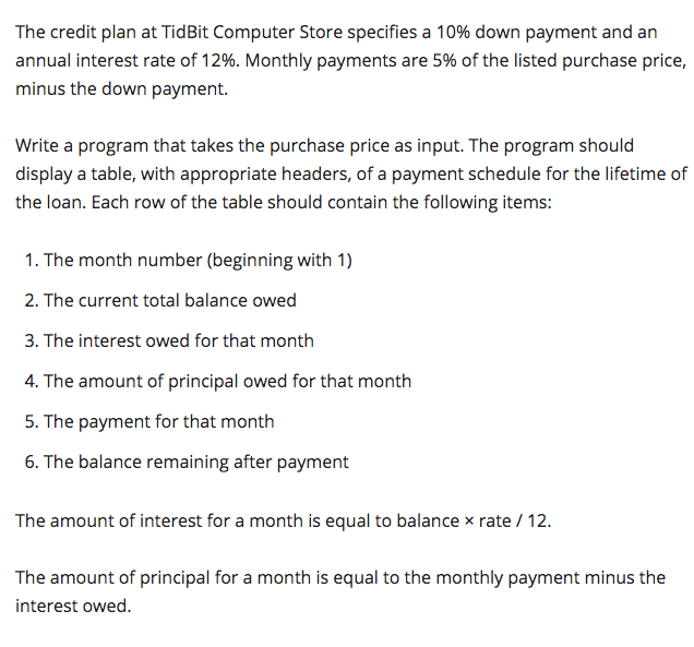 Answered The Credit Plan At Tidbit Puter Bartle