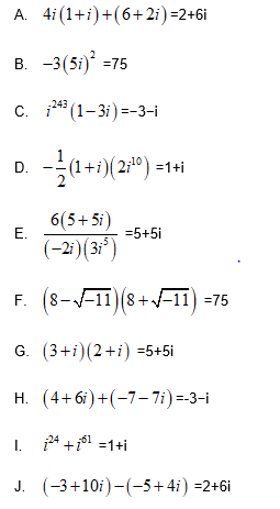 Answered A 4i 1 I 6 2i 2 6i B 3 5i 75 Bartleby