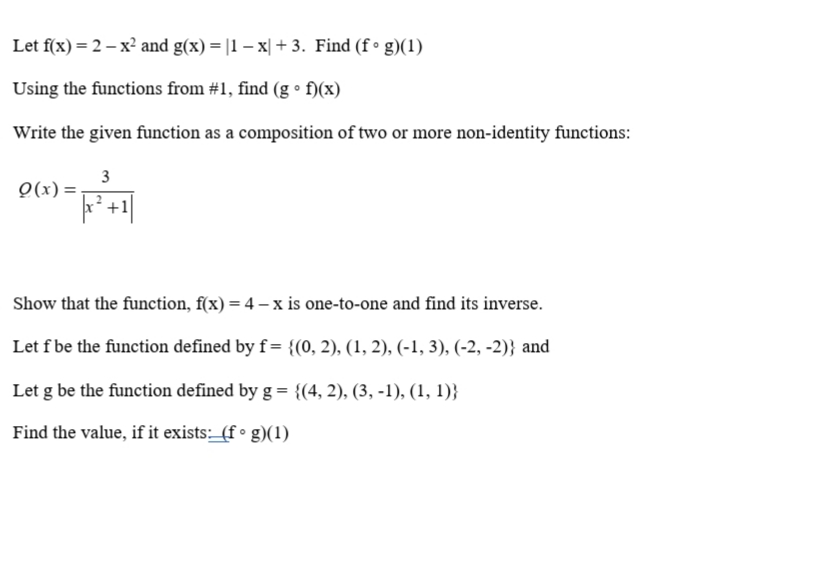 Answered Let F X 2 X And G X 1 X Bartleby