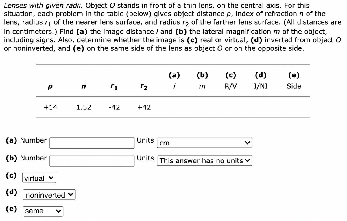 Answered Lenses With Given Radii Object O Bartleby