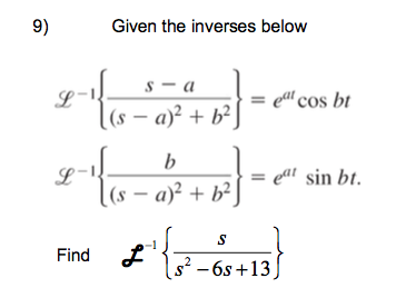 Answered 9 Given The Inverses Below S A El Cos Bartleby