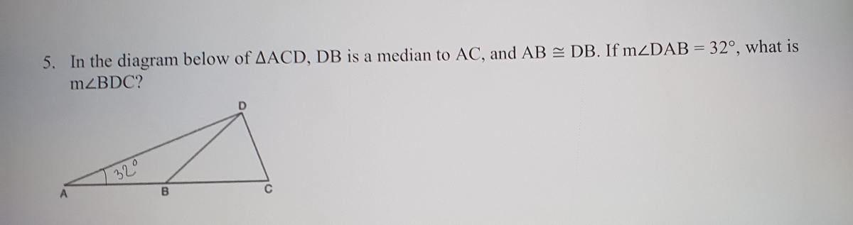 Answered: 5. In The Diagram Below Of Aacd, Db Is… 