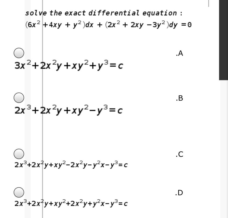 Answered Solve The Exact Differential Equation Bartleby