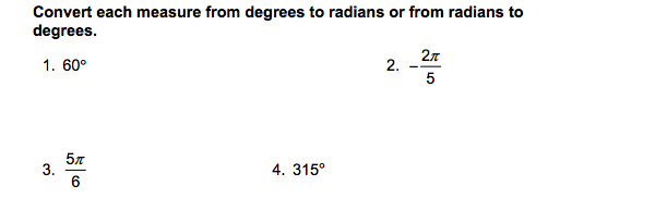 Answered: Convert each measure from degrees to… | bartleby