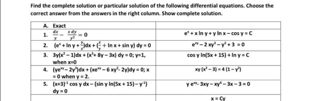 Answered 4 Ye 2y Dx Xe 6 Xy 2y Dy 0 X Bartleby