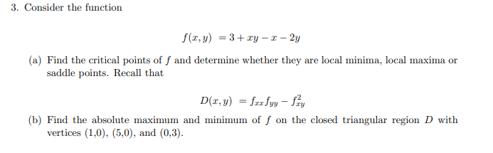 Answered 3 Consider The Function F R Y 3 Bartleby