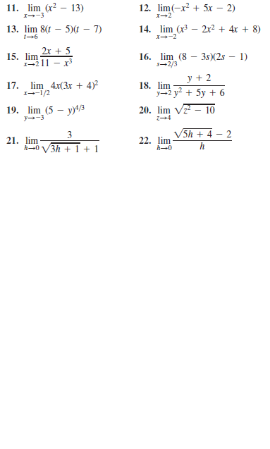 Answered 11 Lim X2 13 12 Lim X 5x 2 Bartleby