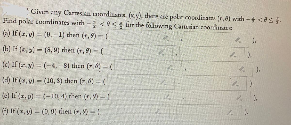 Answered Given Cartesian Coordinates X Y Bartleby