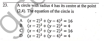 Answered A Circle With Radius 4 Has Its Centre Bartleby