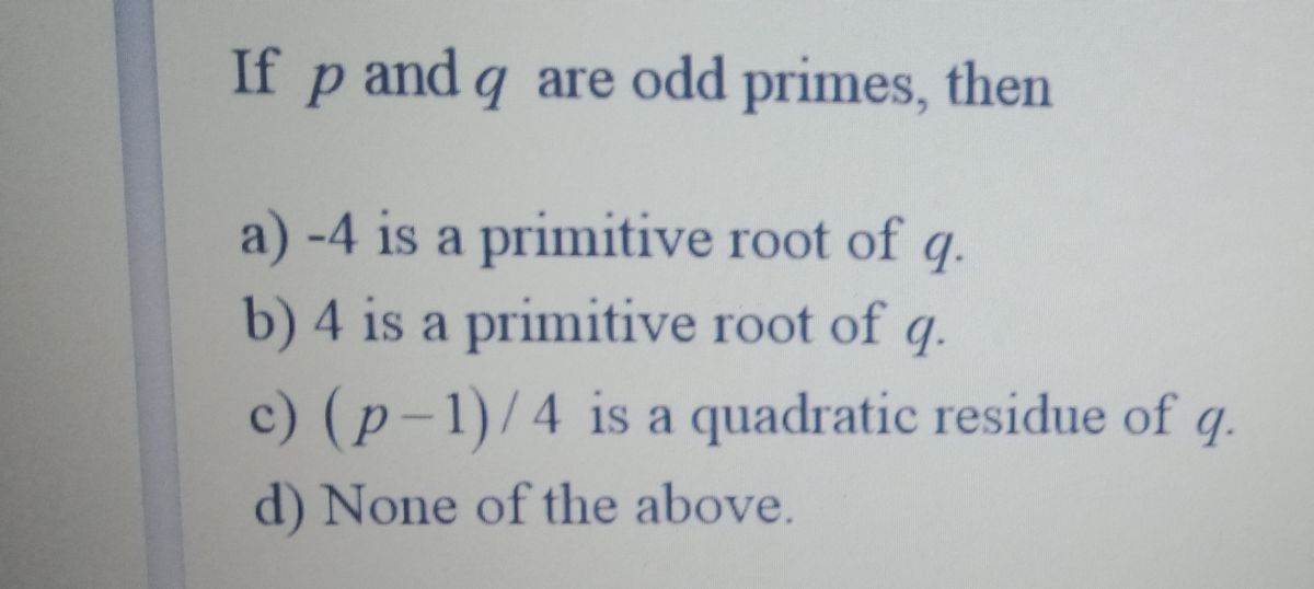 Answered If P And Q Are Odd Primes Then A 4 Bartleby