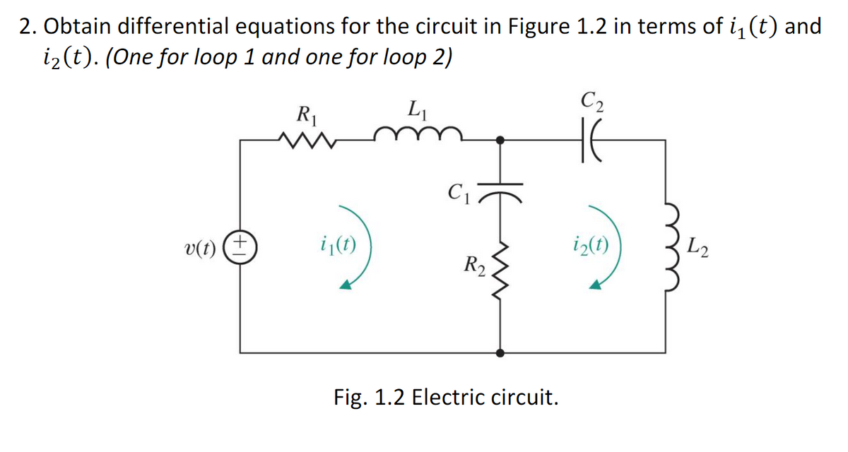 Answered: 2. Obtain differential equations for… | bartleby