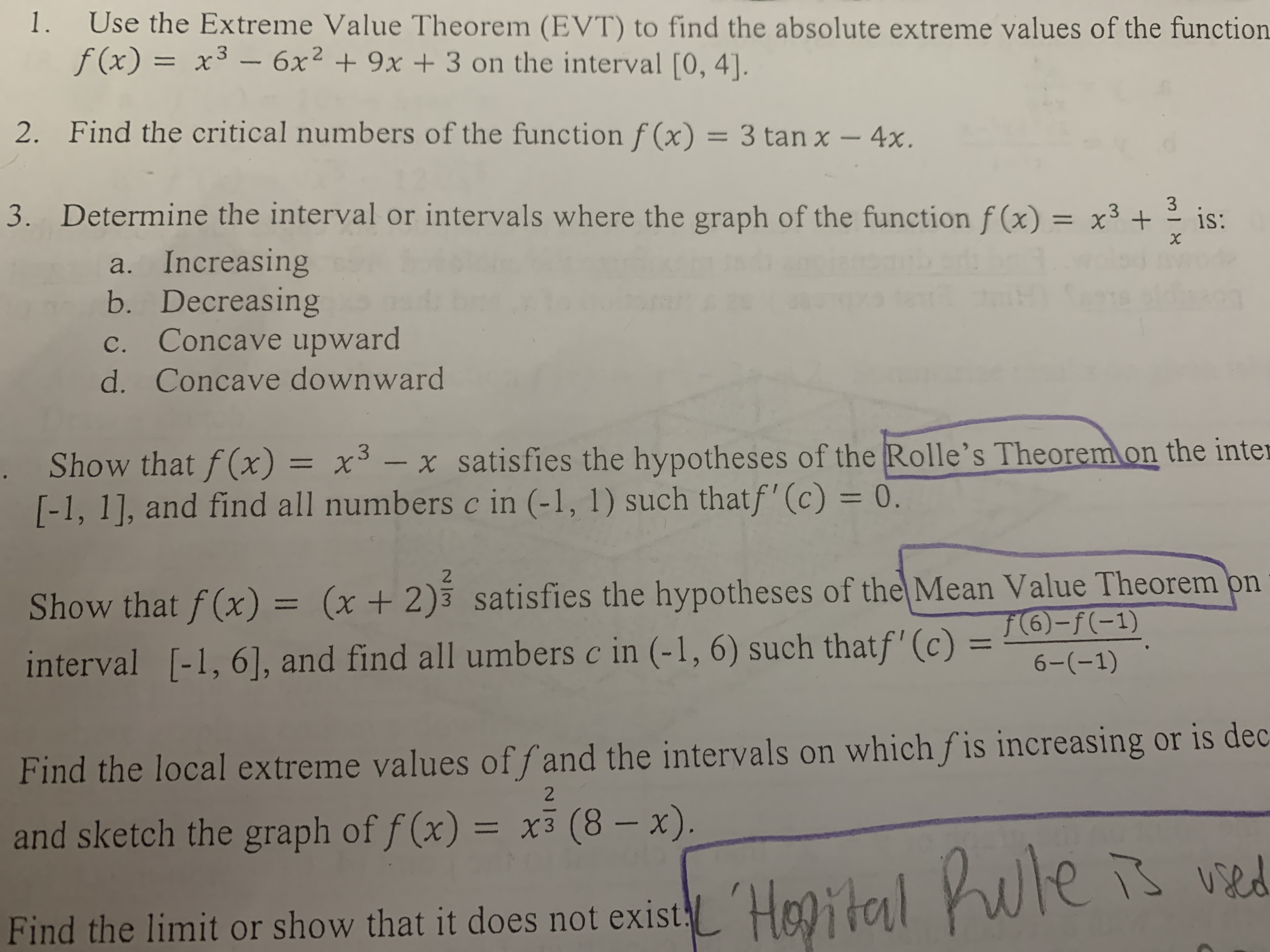 Answered 1use The Extreme Value Theorem Evt Bartleby