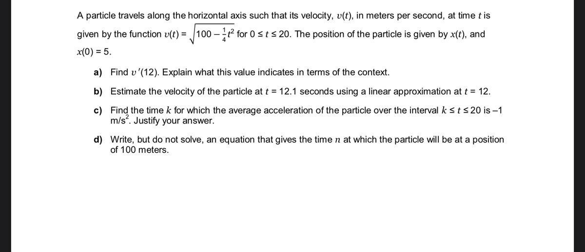 Answered A Particle Travels Along The Horizontal Bartleby