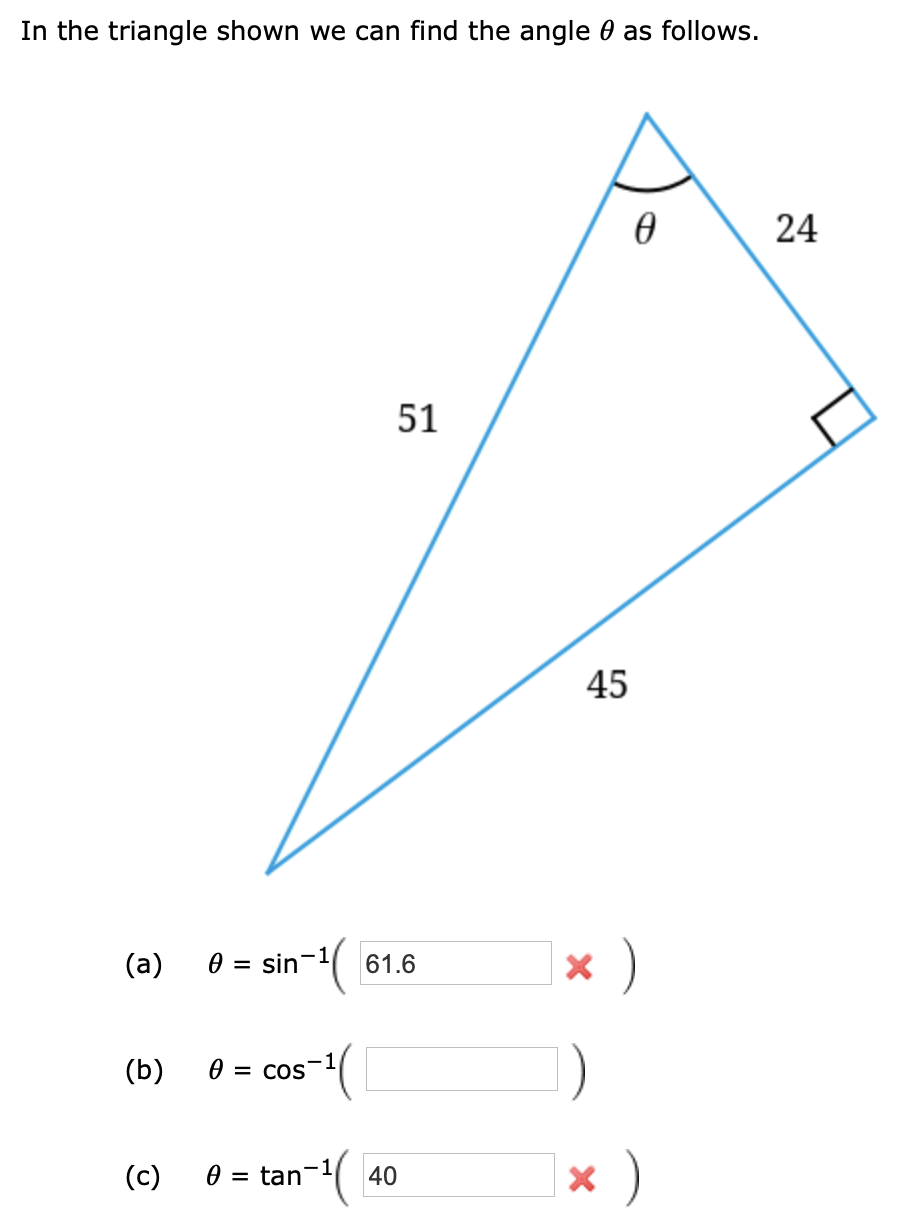 Answered In The Triangle Shown We Can Find The Bartleby