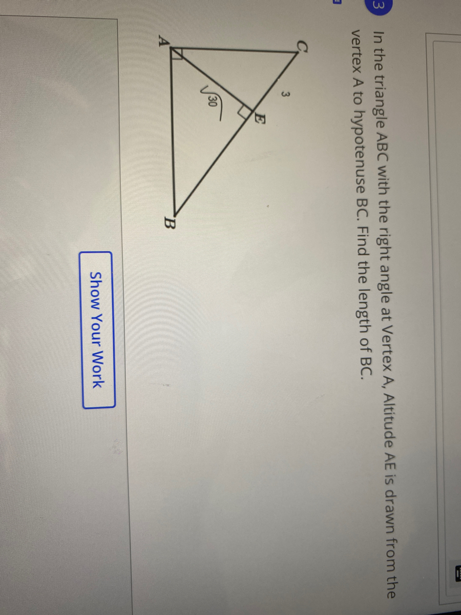 Answered: In the triangle ABC with the right… | bartleby