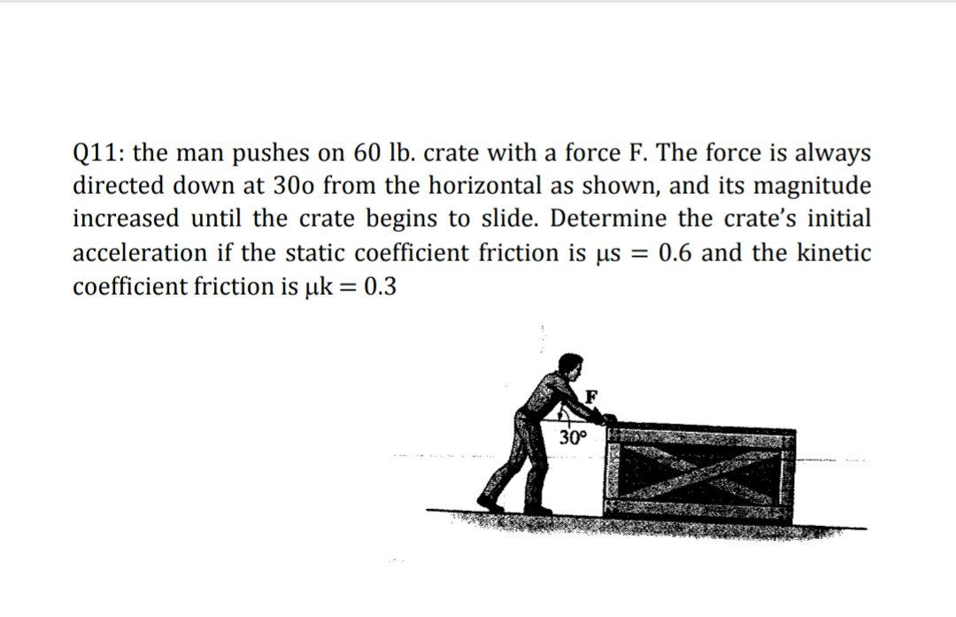 Answered Q11 The Man Pushes On 60 Lb Crate Bartleby