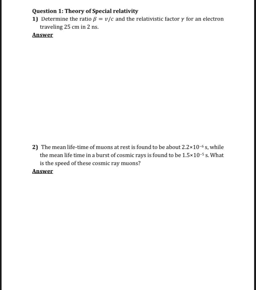 Answered Question 1 Theory Of Special Bartleby