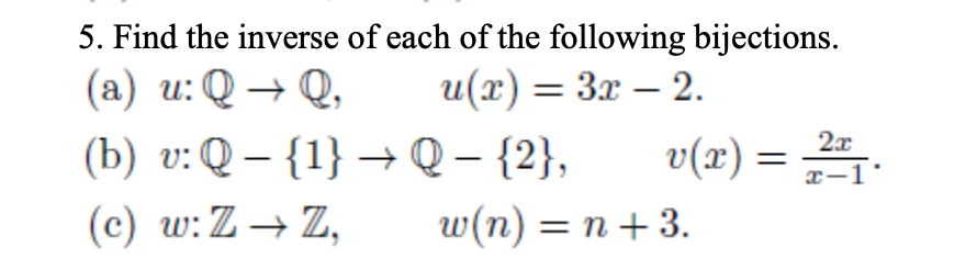 Answered Find The Inverse Of Each Of The Bartleby