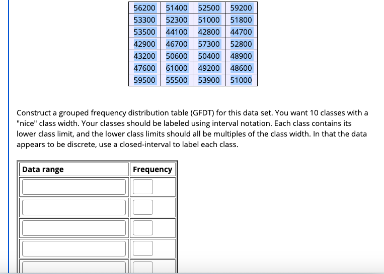 Answered: Construct A Grouped Frequency… | Bartleby