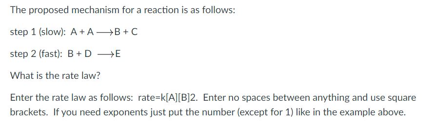 Answered: The Proposed Mechanism For A Reaction… | Bartleby