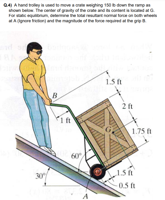 Answered: Q.4) A hand trolley is used to move a… | bartleby