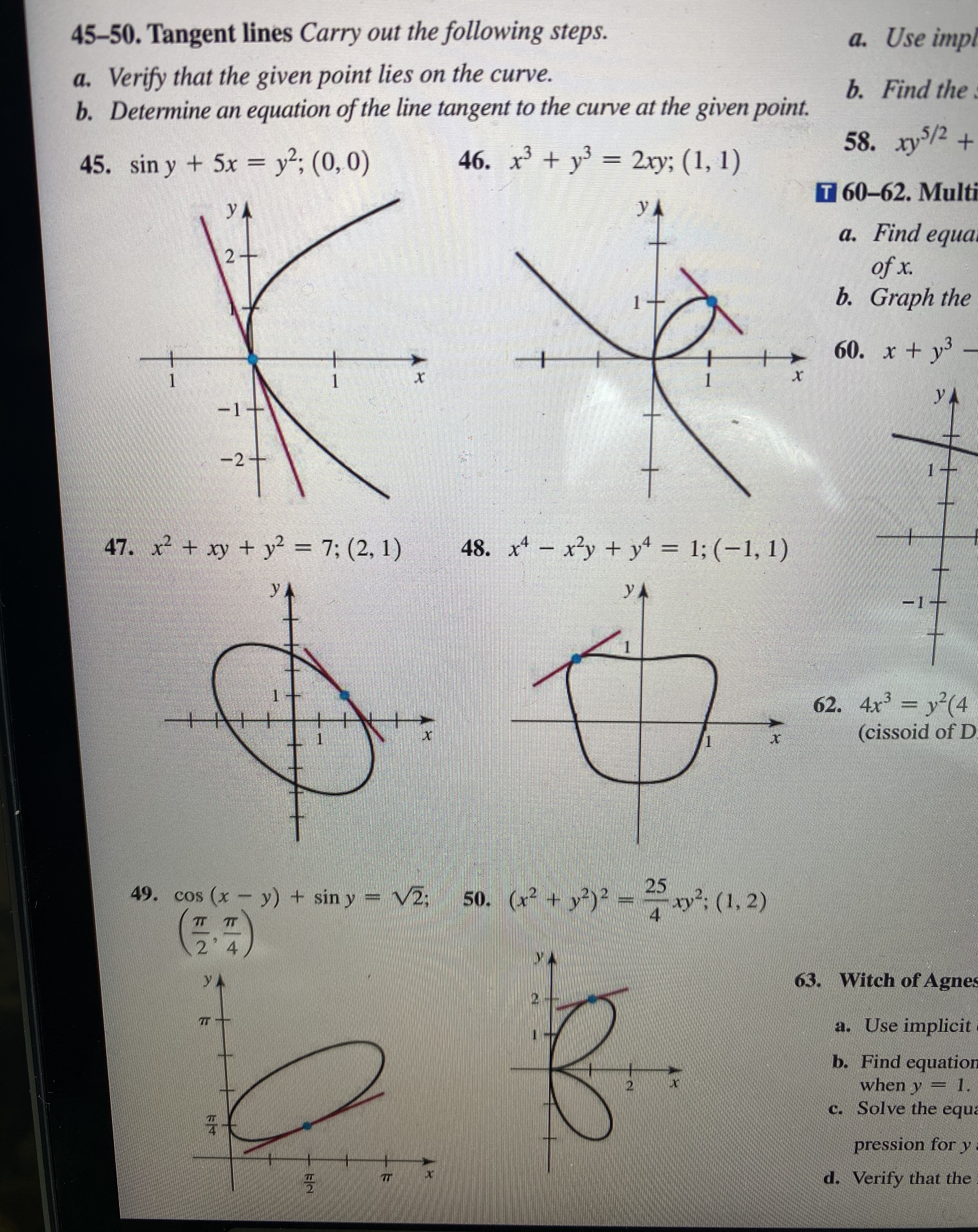 Answered 45 50 Tangent Lines Carry Out The Bartleby