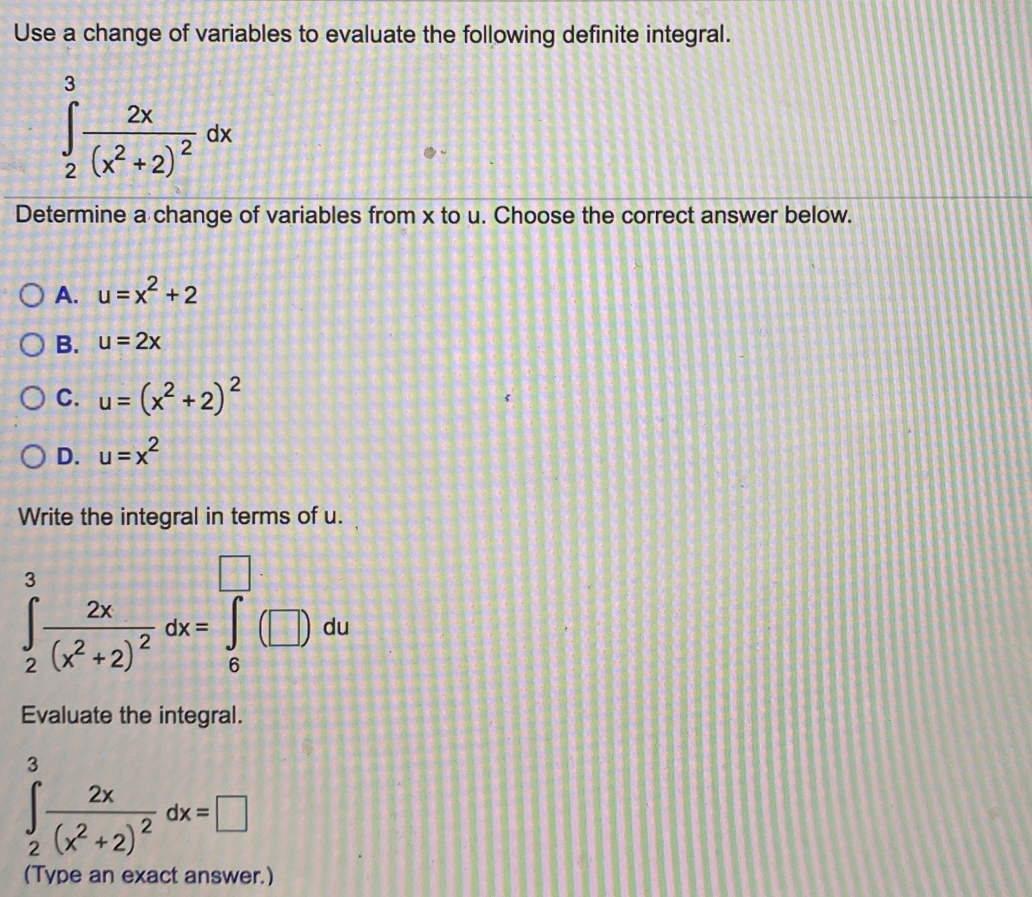 Answered Determine A Change Of Variables From X Bartleby