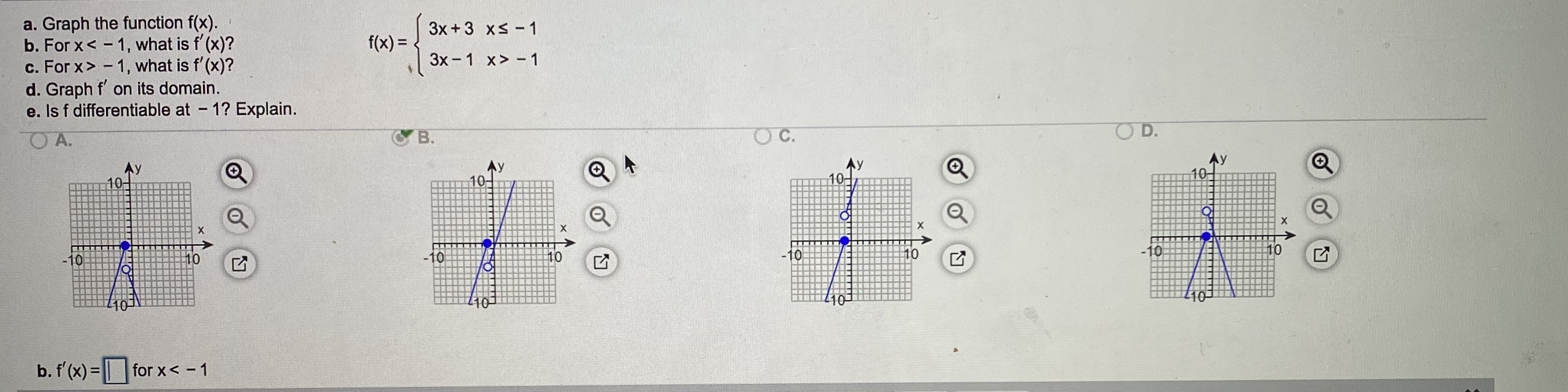 Answered A Graph The Function F X B For X Bartleby