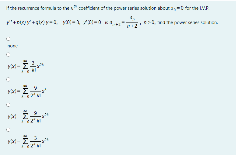 Answered If The Recurrence Formula To The N Bartleby