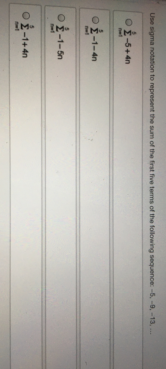 Answered Use Sigma Notation To Represent The Sum Bartleby