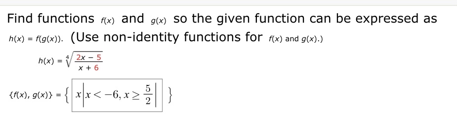 Answered Find Functions Fx And G X So The Bartleby