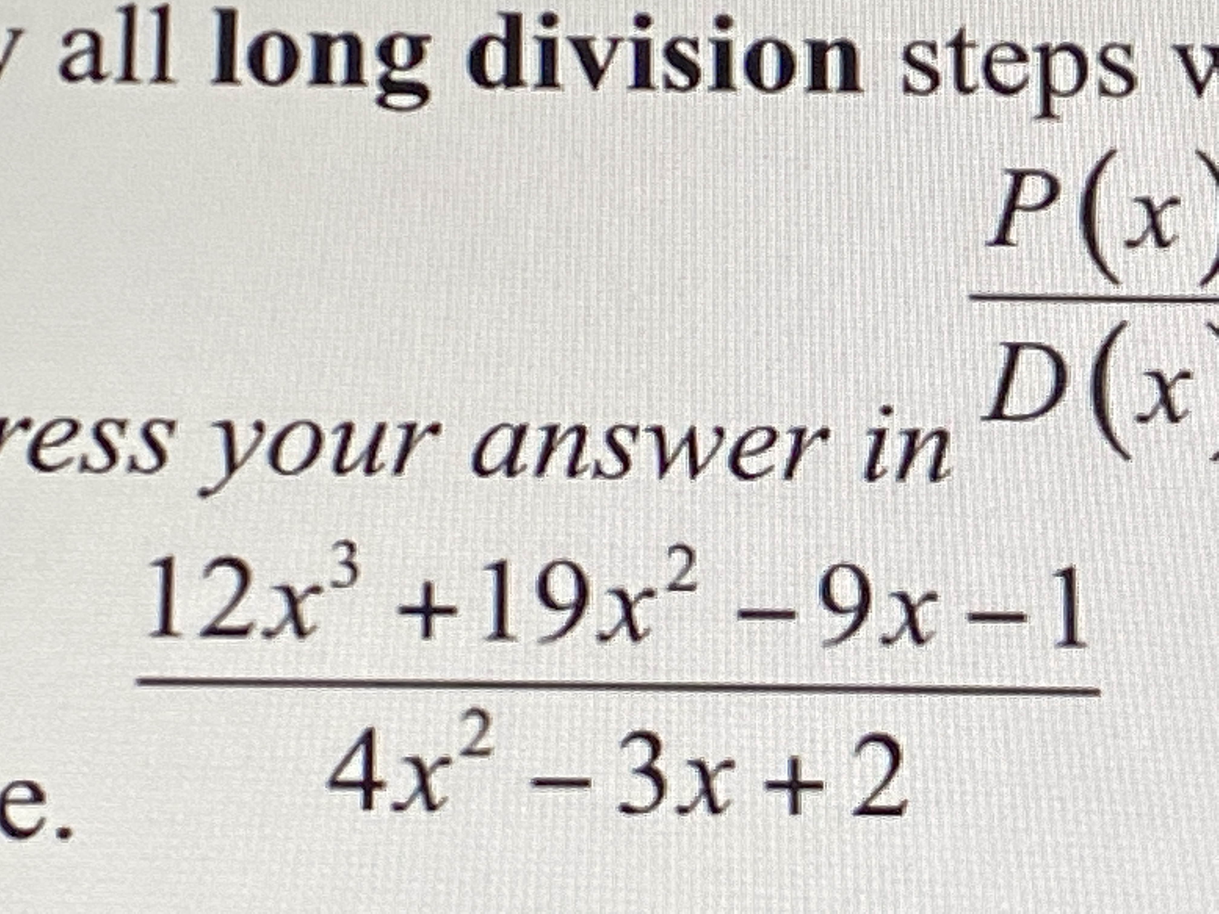 Answered W All Long Division Steps V R H D X Bartleby