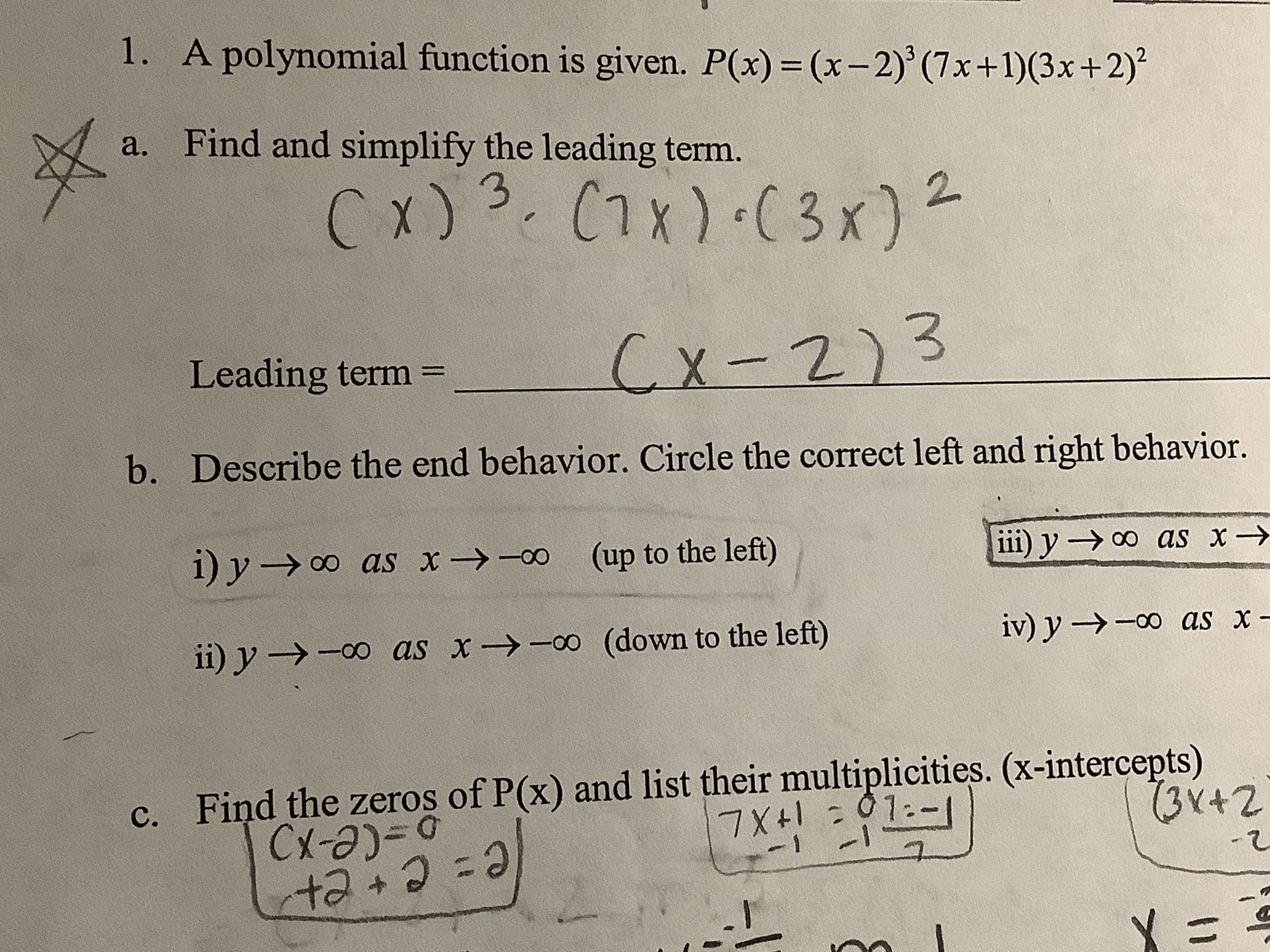 Answered 1 A Polynomial Function Is Given P X Bartleby