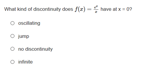 Answered What Kind Of Discontinuity Does F Ae Bartleby