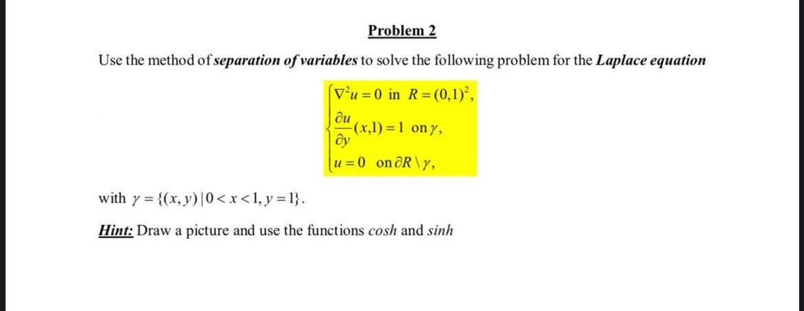 Answered Problem 2 Use The Method Of Separation Bartleby