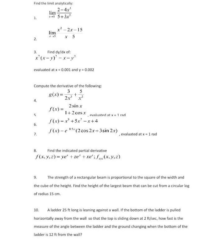 Answered 3 Find Dy Dx Of X X Y X Y Evaluated Bartleby