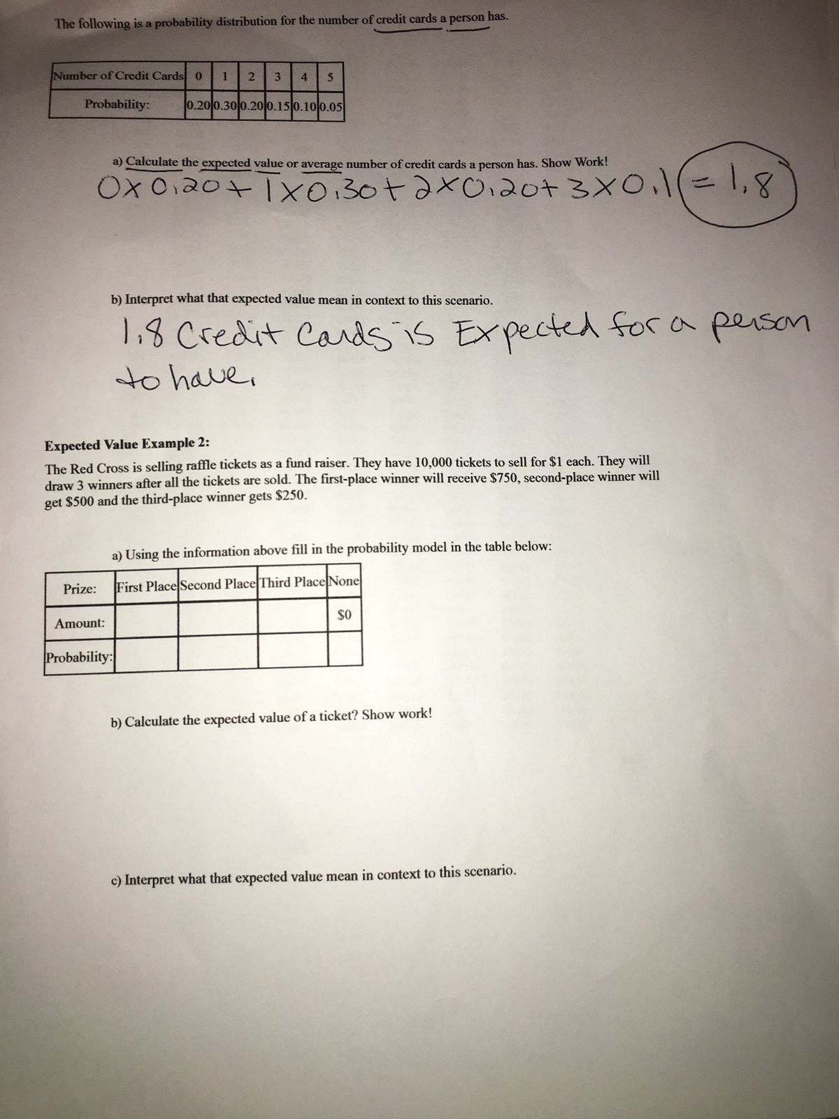 Answered: Expected Value Example 2: The Red Cross… | bartleby