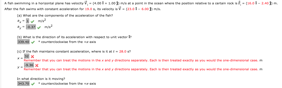 Answered A Fish Swimming In A Horizontal Plane Bartleby