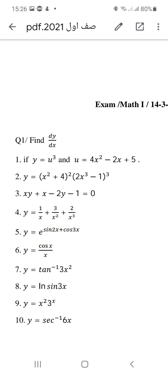 Answered Dy Q1 Find Dx 1 If Y U And U 4x2 Bartleby