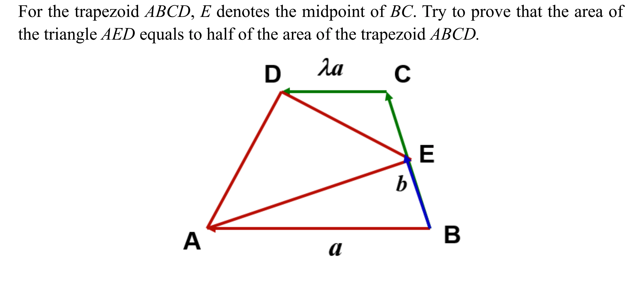 Answered: For the trapezoid ABCD, E denotes the… | bartleby