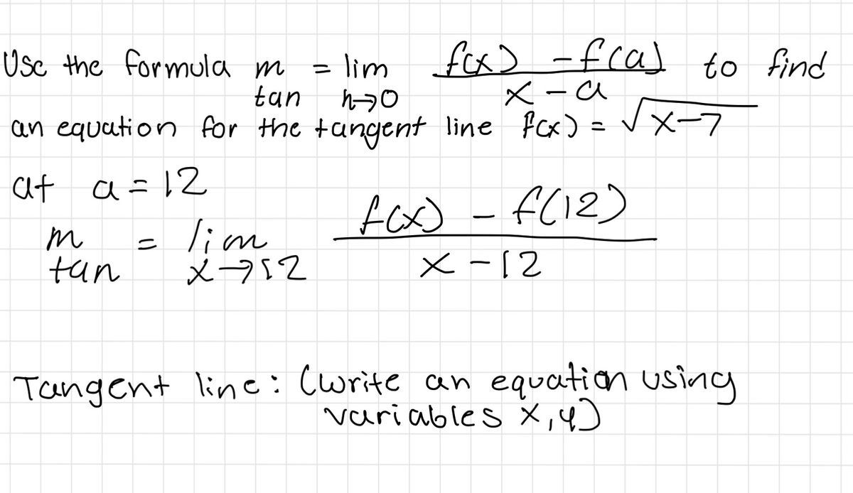 Answered Usc The Formula M Lim Tan Fos Fral Bartleby