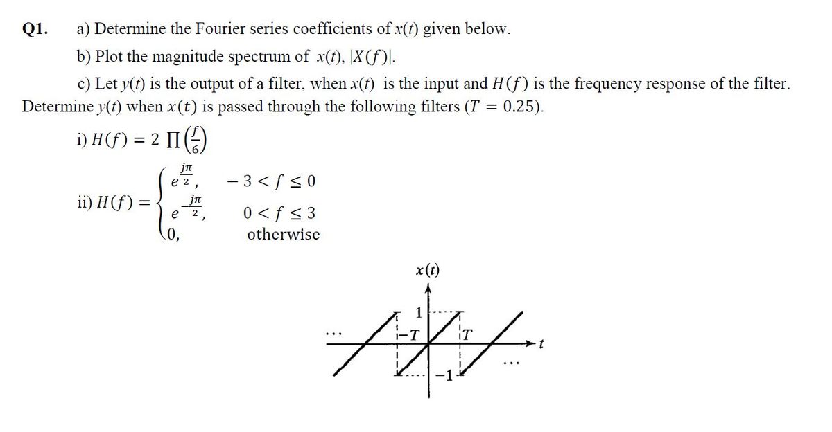 Answered Q1 A Determine The Fourier Series Bartleby