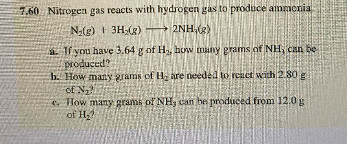 Answered Nitrogen Gas Reacts With Hydrogen Gas Bartleby